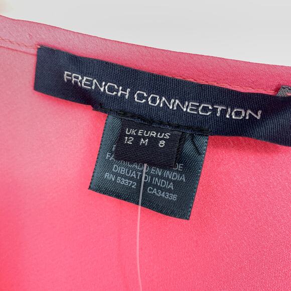 French Connection Slip Dress Women's Size 8 Satin Strappy Camelia Rose Pink NEW - Picture 6 of 7